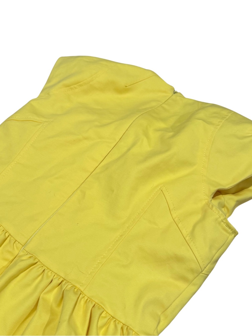French Connection Yellow Fit & Flare Dress Size 8 V-Neck Cap Sleeve - Picture 6 of 11